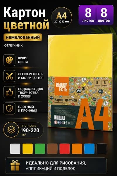 ВЫБОР ЕСТЬ Картон A4, количество листов: 8