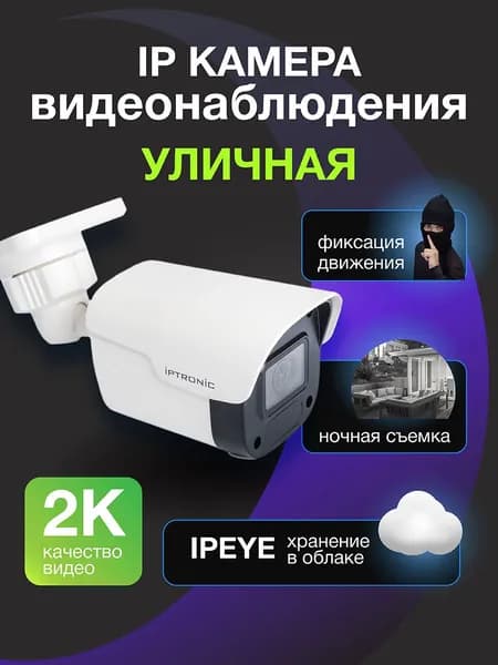Камера видеонаблюдения уличная IPTRONIC 4МП Lite, поддержка облака IPEYE