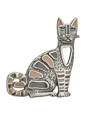 Брошь подвеска из серебра Кот Василий гордый, как тигр