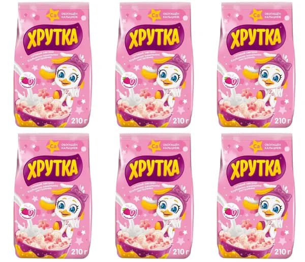 Хрутка Хлопья Клубника/ваниль, 210 г, 6 уп