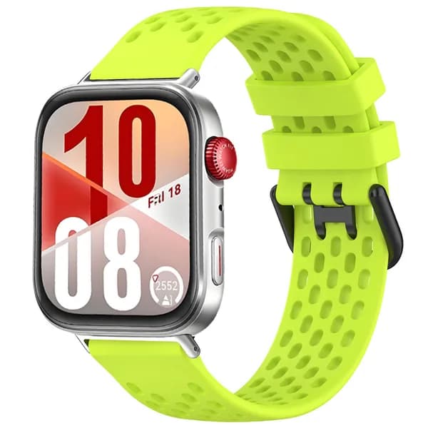 Мягкий силиконовый ремешок, подходит для Huawei Watch Fit3/Fit4/Fit4 Pro. Имеет двухрядную застежку, обеспечивающую водонепроницаемость и воздухопроницаемость. Универсальный ремешок.