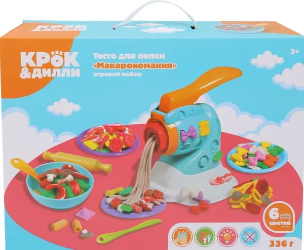 Тесто для лепки КРОК&ДИЛЛИ Макарономания с аксессуарами, 18 предметов
