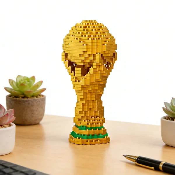 Футбольный кубок чемпионата мира 2026 из конструктора, пластик, 142 56 56 мм