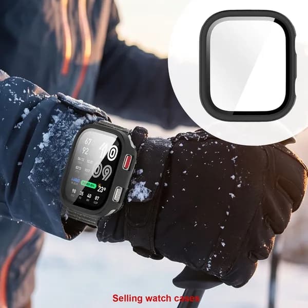 Чехол для часов Amazfit Bip Max A2568 с заклёпкой и заклёпкой из закалённого стекла, матовый чёрный