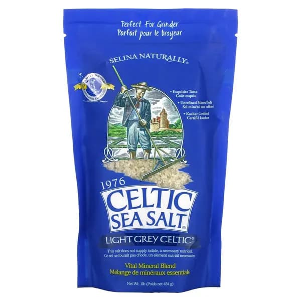 Celtic Sea Salt, Light Grey Celtic, Кельтская соль / смесь основных минералов, серый, 454 гр, средний помол