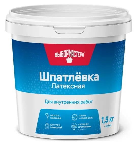 ВЫБОР МАСТЕРА шпаклевка латексная финишная (1.5кг) / ВЫБОР МАСТЕРА шпаклевка латексная финишная (1.5кг)