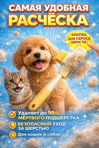 Специальная расческа для распутывания колтунов у кошек и собак, щетка для удаления подшерстка и вычесывания шерсти, профессиональный грумерский инструмент