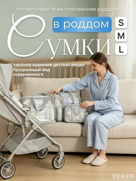 Сумки в роддом для беременных для мамы комплект 3 шт матовые