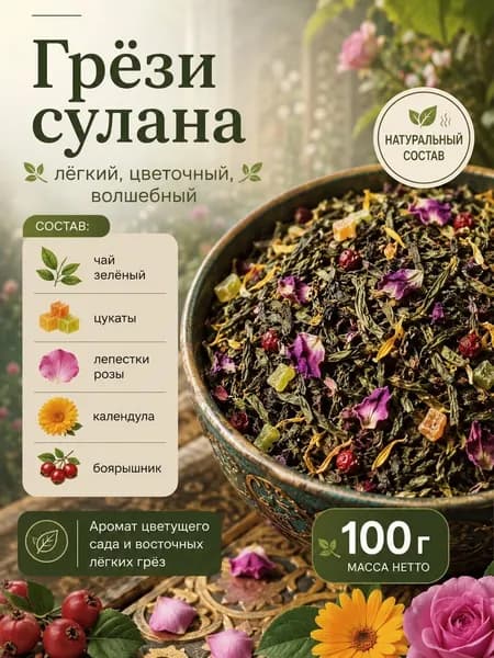 Чай зеленый ароматный "Грезы Султана" 100гр