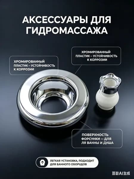 Аксессуары для гидромассажного оборудования,Поверхность форсунки для ванны,Хромированный пластик