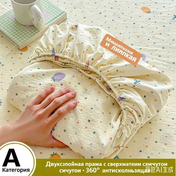 Наматрасник 90x200 светло-желтый