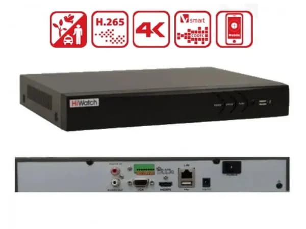 IP Видеорегистратор сетевой NVR HiWatch DS-N308(D) сетевой 8-ми канальный 8МП 4096x2160 30к/с на канал H.265+