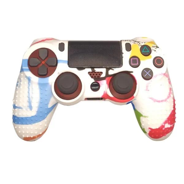 Силиконовый чехол для контроллера PS4 Slim Pro с противоскользящими частицами в камуфляжной расцветке.
