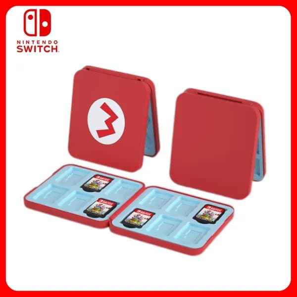Nintendo Switch Футляр чехол кейс для 12 картриджей и 12 TF-карт памяти Красный М