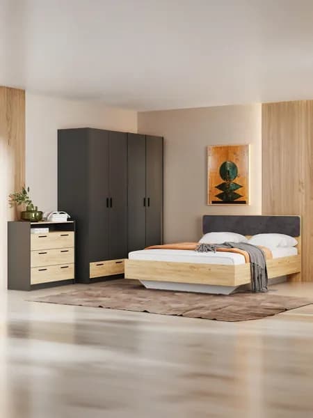 Спальня Оттавия компл.9 Антрацит сп.место 160х200 см