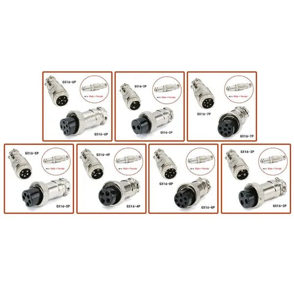 GX16 2Pin/3/4/5/6/7/ 8Pin Авиационный Мужской и Женский Металлический Разъем