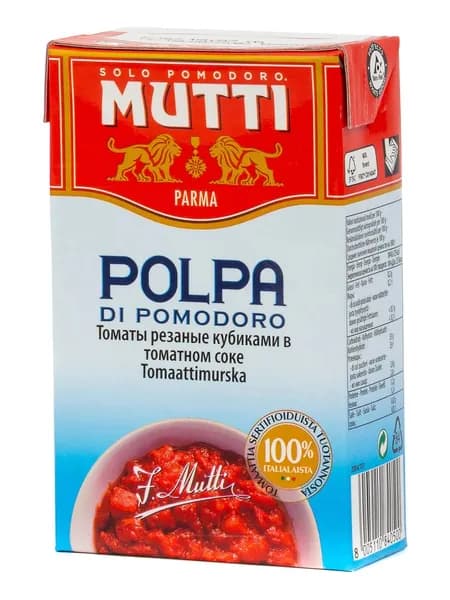 Томаты резаные кубиками в томатном соке MUTTI , 500 г тетрапак