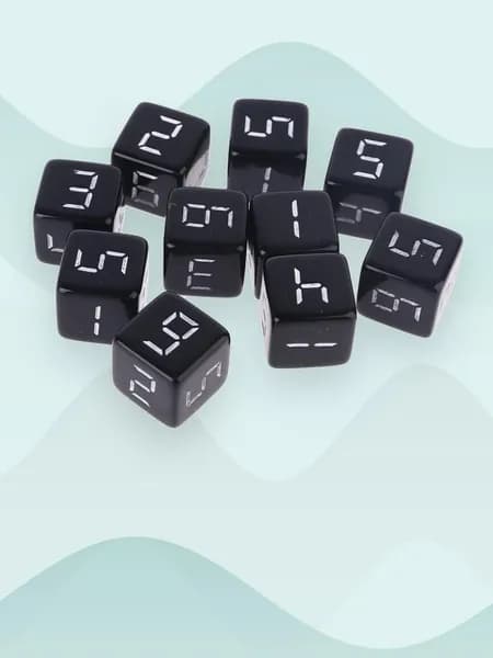 10 кубиков D6 для настольных игр, Черный