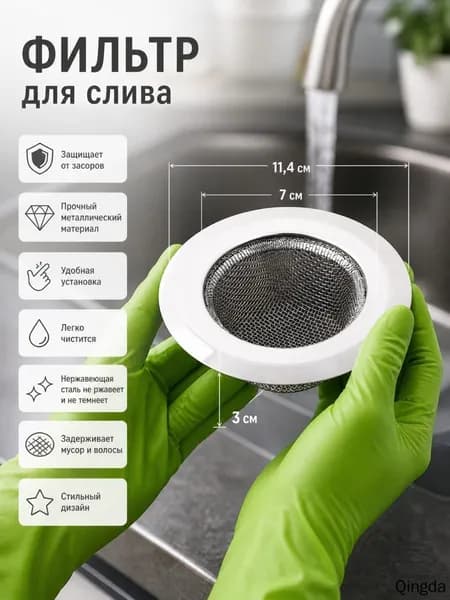 Сетка для раковины 11.4 см х 11.4 см, 1 шт
