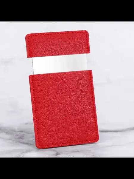 Косметическое зеркало Red в кожаном чехле