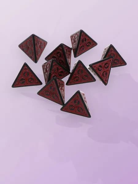 10 гранных дайсов RPG, 4-сторонние акриловые, красный