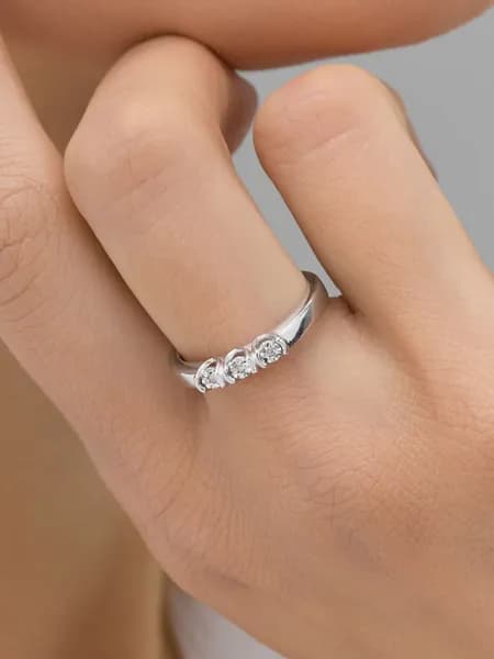 АЛЬКОР Кольцо серебро 925 c 3 бриллиантами