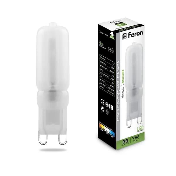 Лампа светодиодная Feron LB-431 G9 7W 230V 4000K FERON 25756