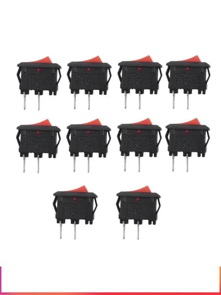 10 шт. Вкл-выкл KCD11 2Pin 2P черный красный лодка автомобильный кулисный переключатель 3A 250 В 6A 125 кнопка переменного тока KCD1-11 10X15 KCD117
