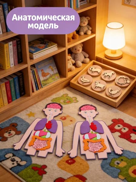 Набор детских штампов для пластилина с животными и мягкий макет внутренних органов, для обучения детей и творчества