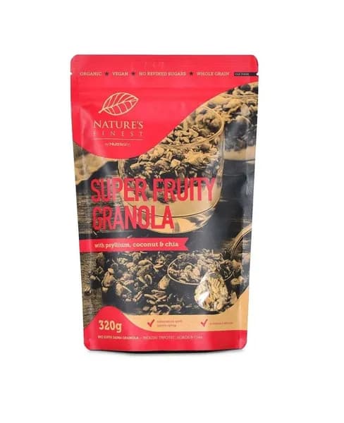 Гранола SuperFruity фруктовая с подорожником, кокосом и чиа, Nature's Finest, 320 г, Словения