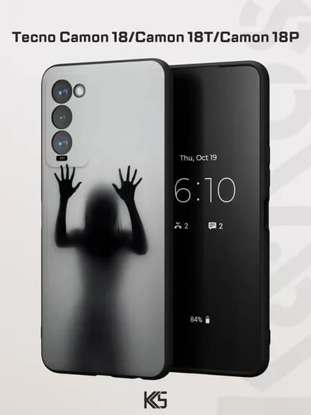 Чехол на Tecno Camon 18 с принтом Тень за стеклом