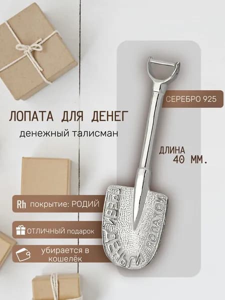 Серебряная ложка 925 пробы, денежная лопата, Серебряный Дом