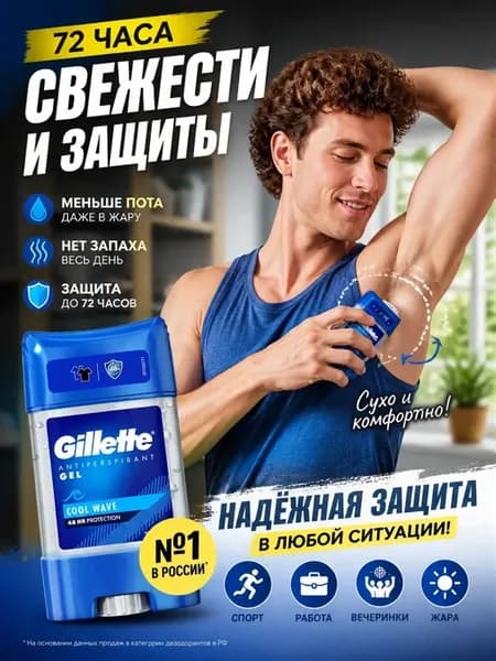 дезодорант стик гелевый Cool Wave
