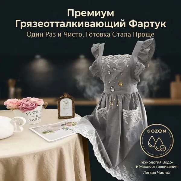 Хлопковый домашний фартук