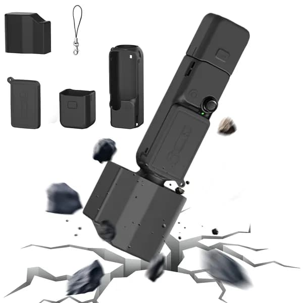 Чехол для DJI Osmo Pocket 4P из силикона в комплекте из четырёх элементов чёрного цвета
