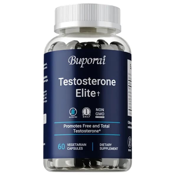 Buporai - Testosterone Elite+ помогает повысить уровень свободного и общего тестостерона в организме.