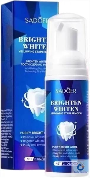 SADOER Отбеливающий мусс для зубов Bighten Whiten. Мусс против налета от сигарет, кофе и чая