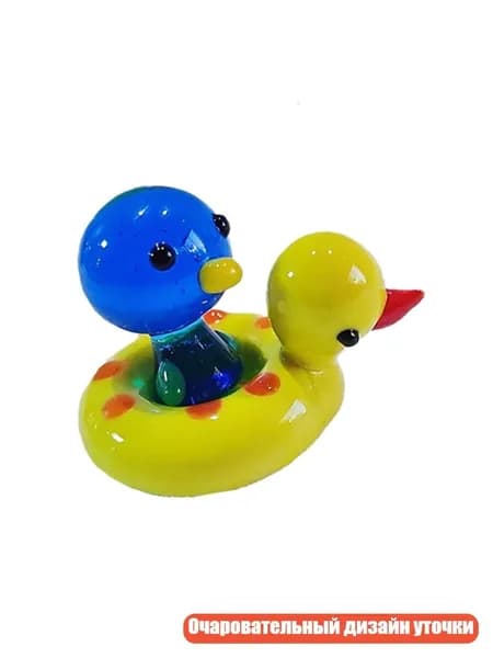 Стеклянная фигурка утки для плавания