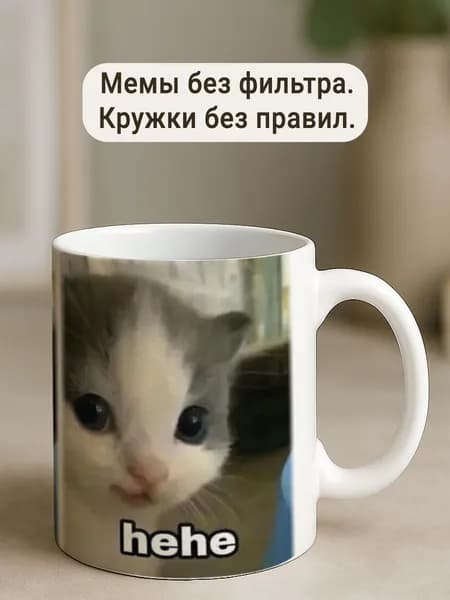 Кружка Котёнок Not hehe Hehe