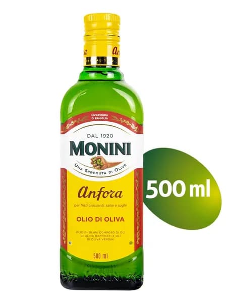 Масло оливковое Monini Anfora рафинированное с добавлением нерафинированного (для жарки), 500мл