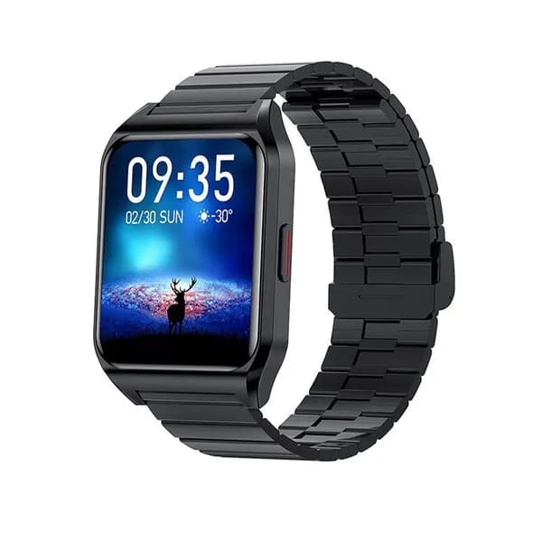 Умные часы Smart Watch SANRAIZU H60 мужские женские спортивные - фитнес браслет 1,69-дюймовый экран с металлическим браслетом, черный цвет