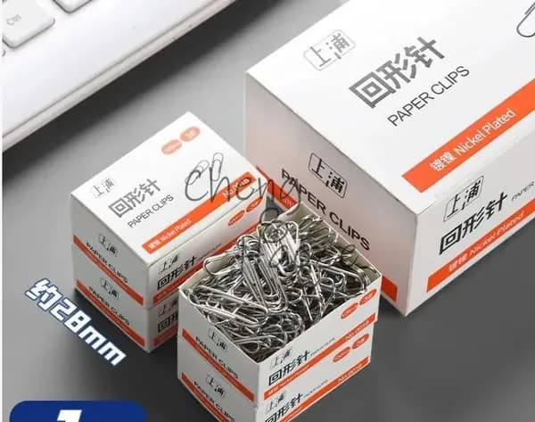 Скрепки канцелярские металлические для офиса 28 мм. 100 шт