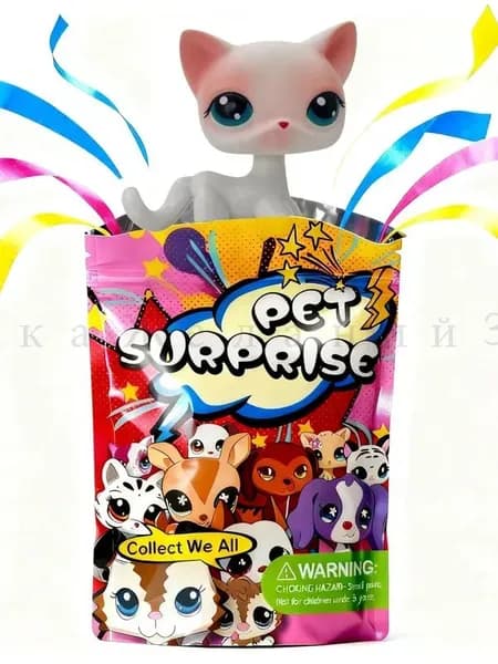 Pet Shop #64,лпс игрушки,Короткошерстная кошка,подарок для девочки(С упаковочным пакетом)