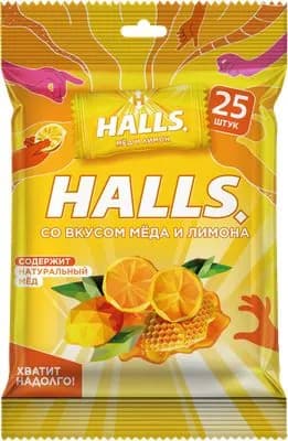 Леденцы Halls мёд и лимон,1уп 68г