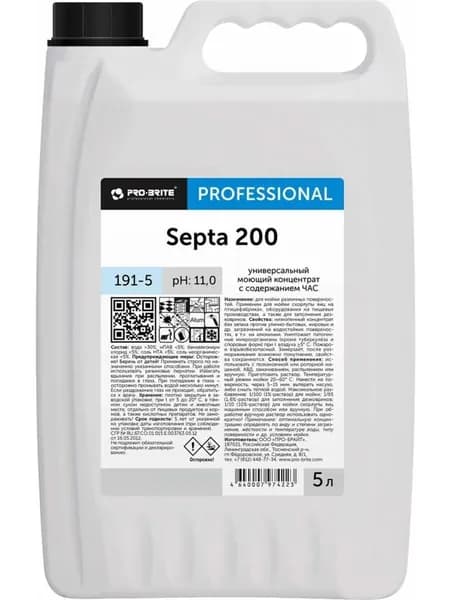 Универсальный моющий концентрат с содержанием ЧАС PRO-BRITE SEPTA 200 5 л 191-5