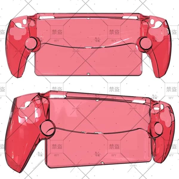 Чехол для PlayStation Portal из поликарбоната, прозрачный красный, противоударный, 360 защита
