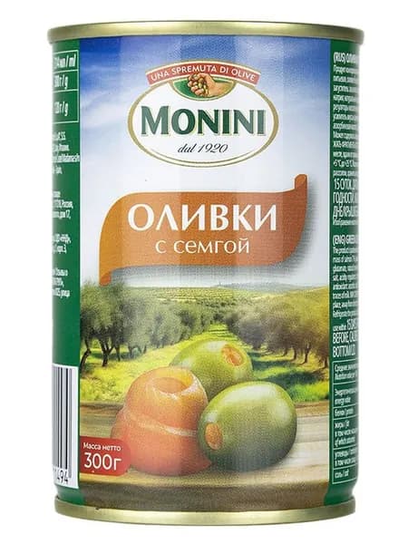 Оливки Monini с семгой, 300 г