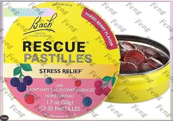 Bach, Rescue Pastilles, Пастилки для снятия стресса, ягодное ассорти, 35 шт, 50 г