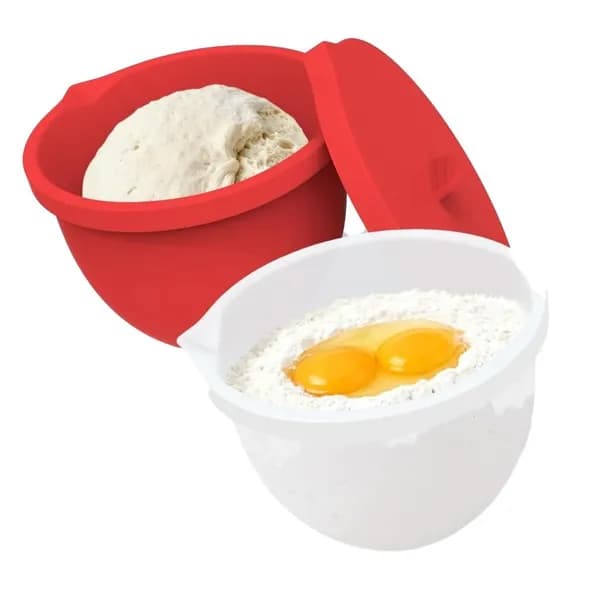Силиконовые вкладыши для чаши миксера 4,5 5 л с крышками, 2 шт., Красный и белый