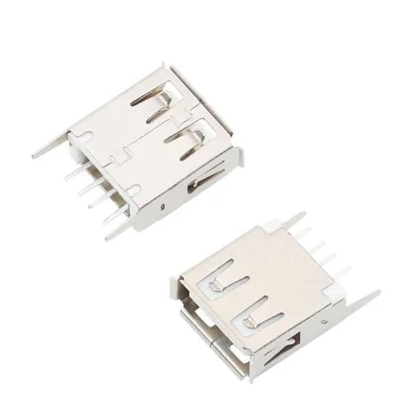 Разъем USB 2.0 прямой с прямыми усами, 4 контакта под пайку
